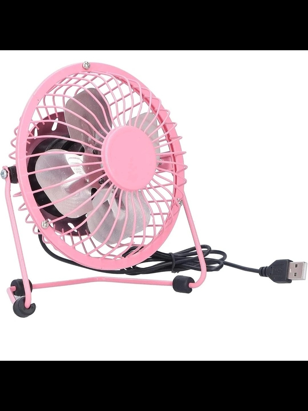 Pink USB Mini Desk Fan with Flexible Stand